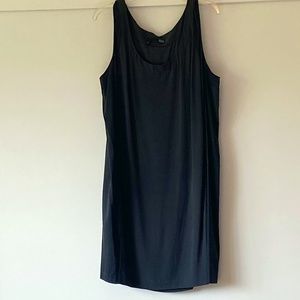 Eileen Fisher Grey/Black Georgette Shift Dress XL